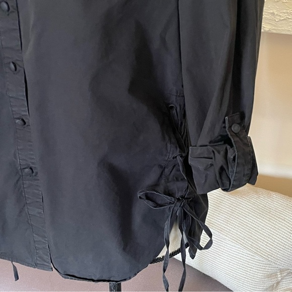 Anthropologie x Mare Mare Henrietta Lace Up Button up Tunic Top Black Size XS - Picture 11 of 11